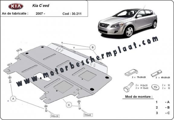 Motor en Versnellingsbak Beschermplaat voor Kia Ceed