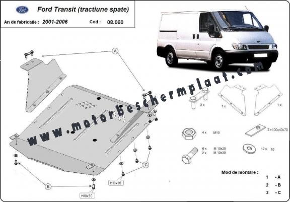 Motor en Versnellingsbak Beschermplaat voor Ford Transit - RWD