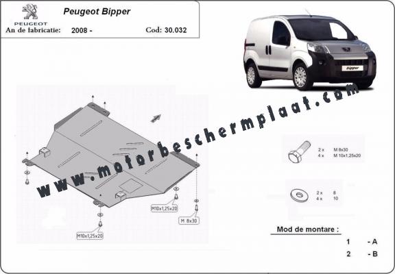 Motor en Versnellingsbak Beschermplaat voor Peugeot Bipper