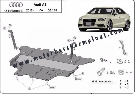 Motor, Versnellingsbak en Radiator Beschermplaat voor Audi A3 (8V)