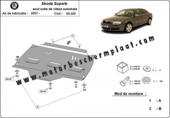 Versnellingsbak Beschermplaat voor Skoda Superb - automatique