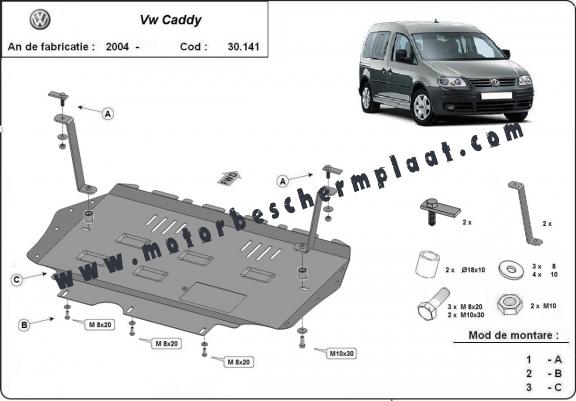 Motor, Versnellingsbak en Radiator Beschermplaat voor VW Caddy