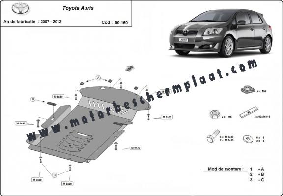 Katalysator/cat lock Beschermplaat voor Toyota Auris