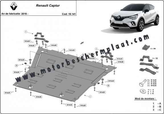Motor en Versnellingsbak Beschermplaat voor Renault Captur
