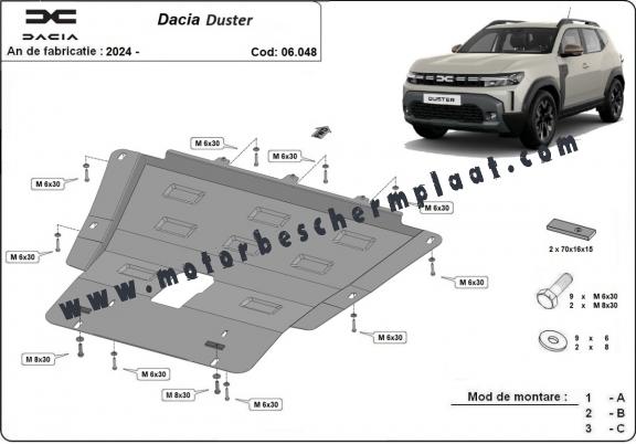 Motor en Versnellingsbak Beschermplaat voor Dacia Duster - 4x2