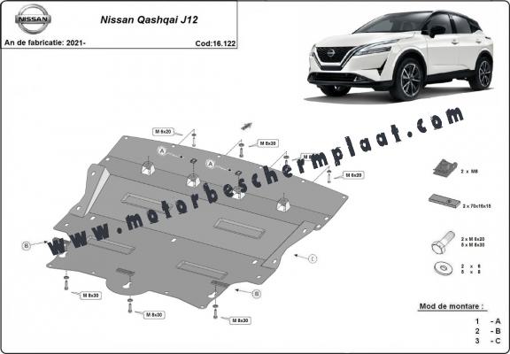 Motor, Versnellingsbak en Radiator Beschermplaat voor Nissan Qashqai J12