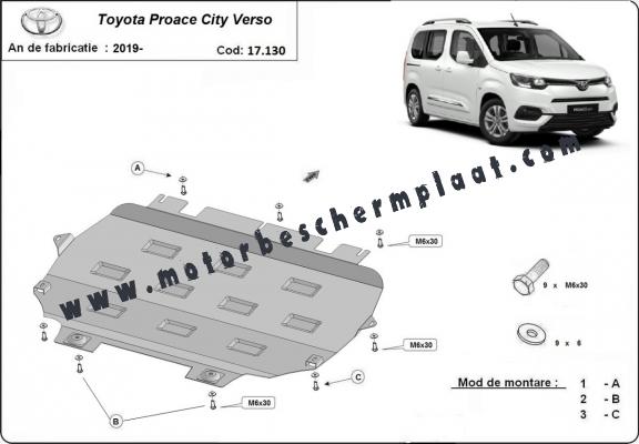 Motor Beschermplaat voor Toyota Proace City Verso