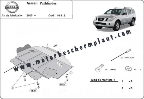 Motor Beschermplaat voor Nissan Pathfinder