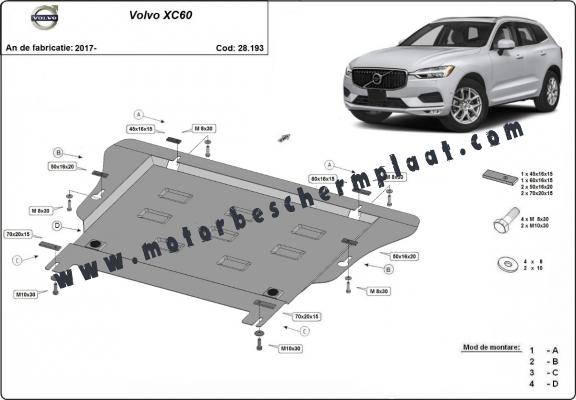 Motor, Versnellingsbak en Radiator Beschermplaat voor Volvo XC60