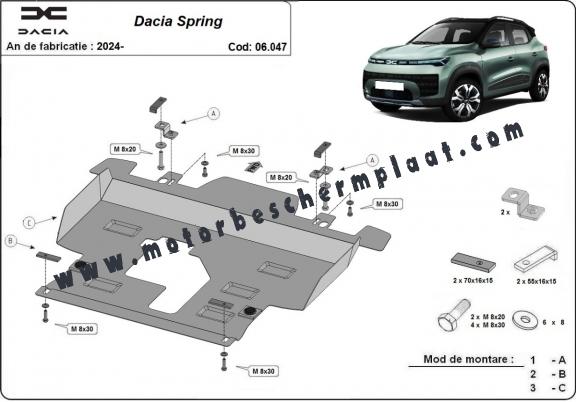 Motor en Versnellingsbak Beschermplaat voor Dacia Spring