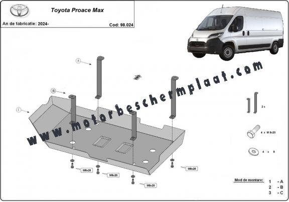 AdBlue tank Beschermplaat voor Toyota Proace Max