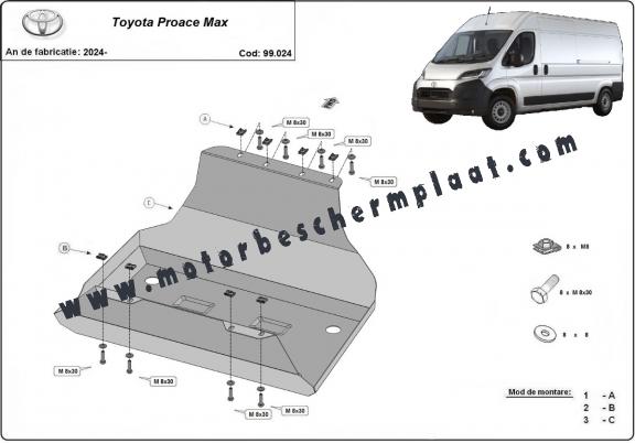 Brandstoftank Beschermplaat voor Toyota Proace Max