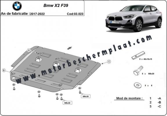 Motor, Versnellingsbak en Radiator Beschermplaat voor BMW X2 F39