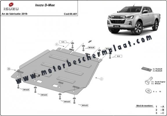 Versnellingsbak Beschermplaat voor Isuzu D-Max