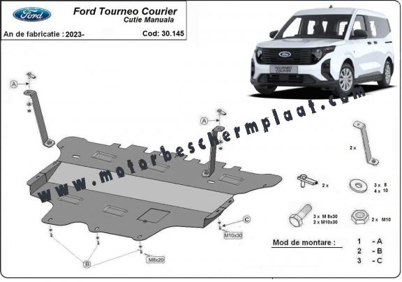 Motor, Versnellingsbak en Radiator Beschermplaat voor Ford Tourneo Courier