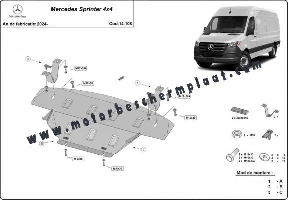 Motor  Beschermplaat voor Mercedes Sprinter 907 4x4