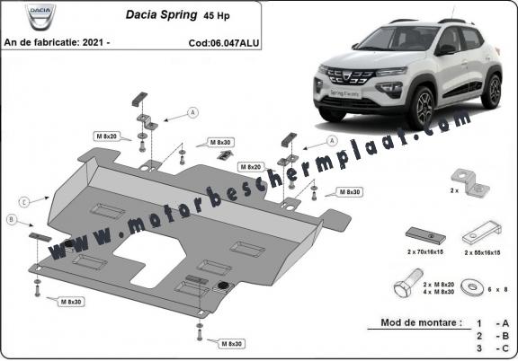 Motor en Versnellingsbak Beschermplaat voor Dacia Spring - Aluminium