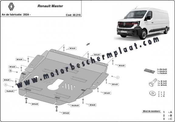 Motor, Versnellingsbak en Radiator Beschermplaat voor Renault Master