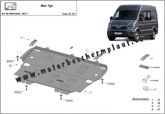 Motor, Versnellingsbak en Radiator Beschermplaat voor Man Tge