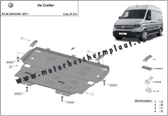 Motor, Versnellingsbak en Radiator Beschermplaat voor Vw Crafter