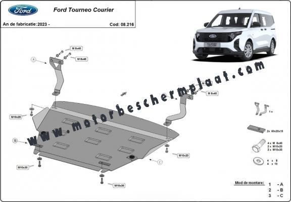 Motor, Versnellingsbak en Radiator Beschermplaat voor Ford Tourneo Courier