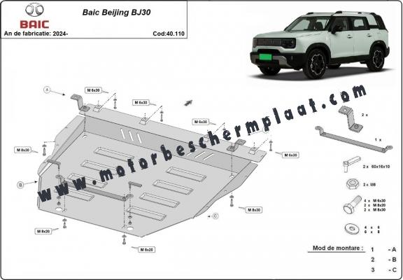 Motor Beschermplaat voor Baic Beijing BJ30